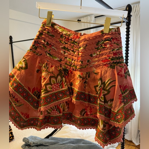 Farm Rio Soft Pink Aura Floral Mini Skirt size XS - Picture 3 of 7